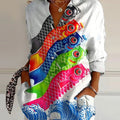 Women's Fish Art  Print Casual Cotton Shirt