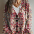 vintage-flower-art-print-buttoned-v-neck-cardigan-sweater-y8rg
