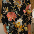 Pull décontracté à motif floral vintage pour femme