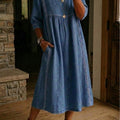 Casual Patchwork Denim Dress