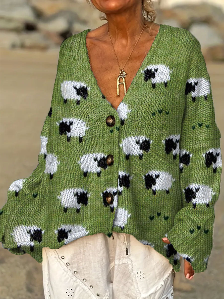 womens-cute-sheep-art-print-casual-pullover-sweater-izjk