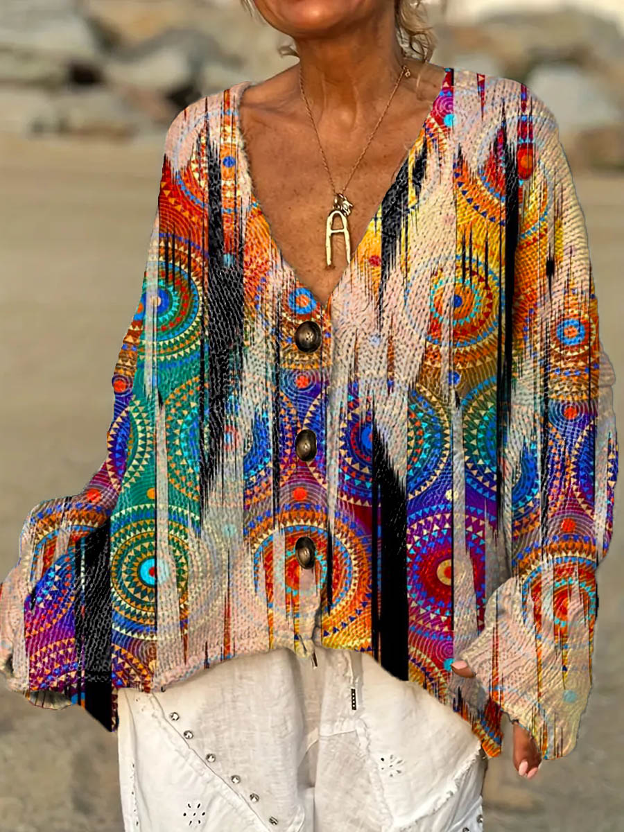 womens-vintage-pattern-art-print-casual-pullover-sweater-838y