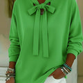 Vintage Bow-tie Neck Long-sleeved Blouse
