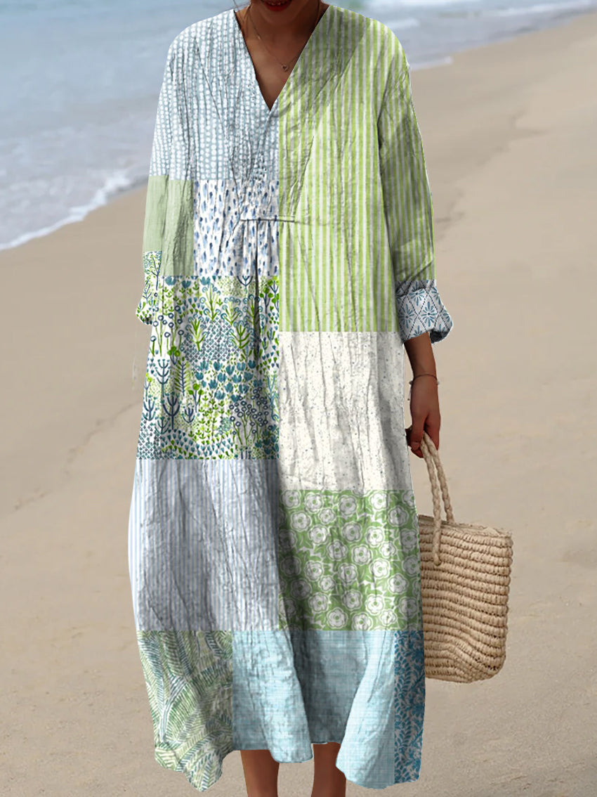 Women's Flower Pattern  Art Print Dress