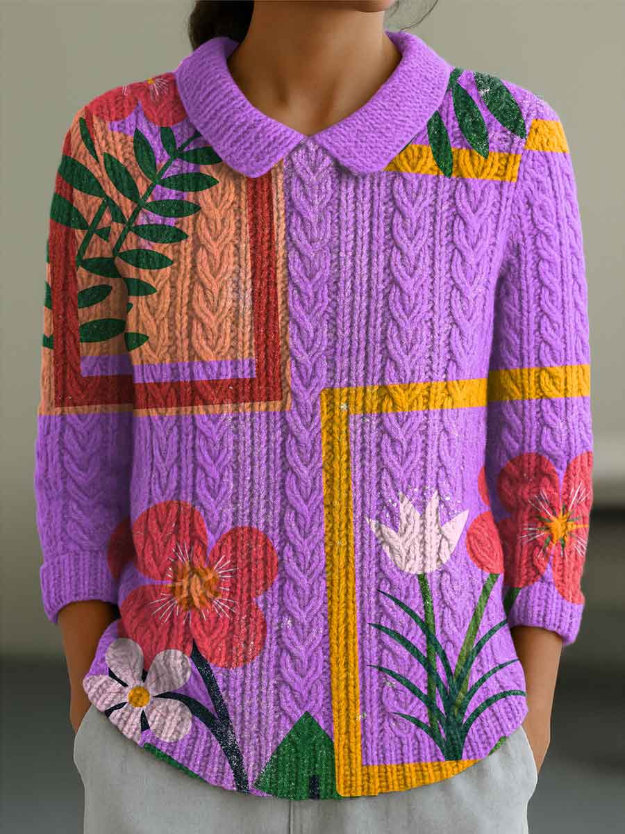 womens-contrast-color-stitching-flowers-casual-print-peter-pan-collar-3-4-sleeve-sweater-gvy5