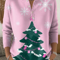 Merry Christmas! Beautiful Christmas Tree Painting Art Print Buttoned Cardigan Sweater