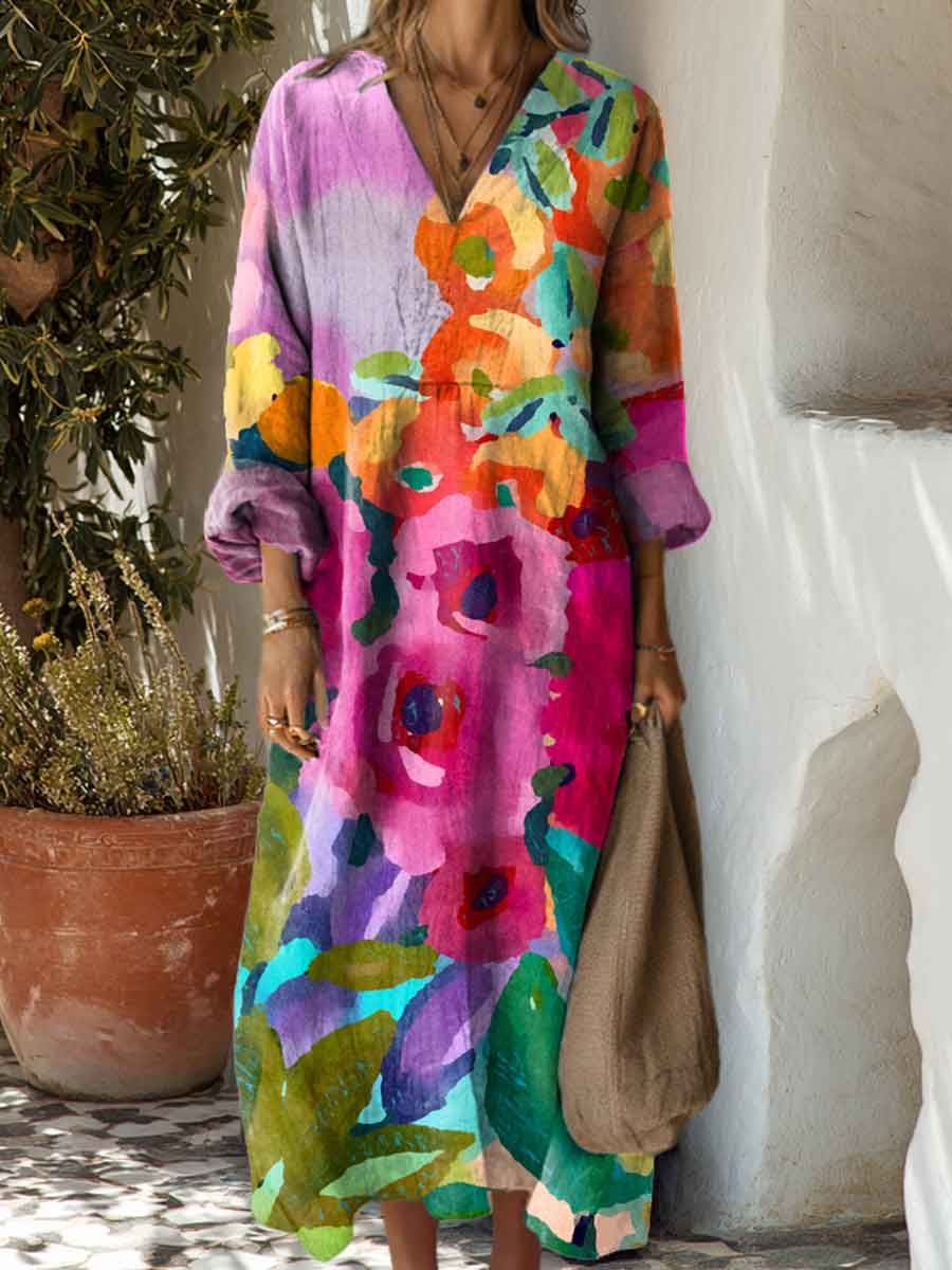 Women's Bright Flowers Art Print Dress