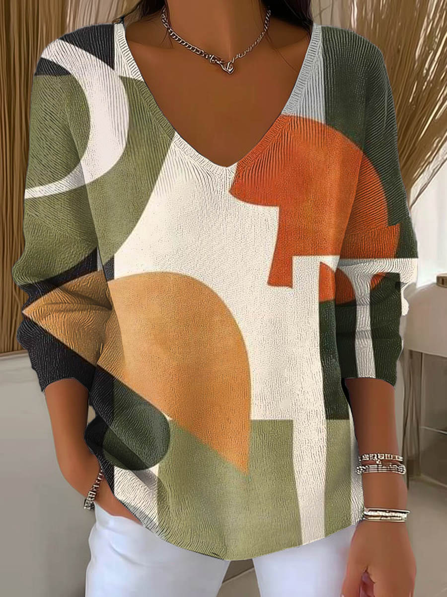 womens-geometric-pattern-art-print-casual-pullover-sweater-odp0