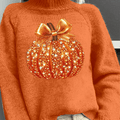 vintage-shiny-pumpkin-art-print-knit-turtleneck-pullover-sweater