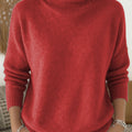 Women's Solid Color Casual Knit Turtleneck Pullover Sweater