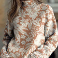 womens-vintage-art-flower-print-knit-turtleneck-pullover-sweater-wdlm