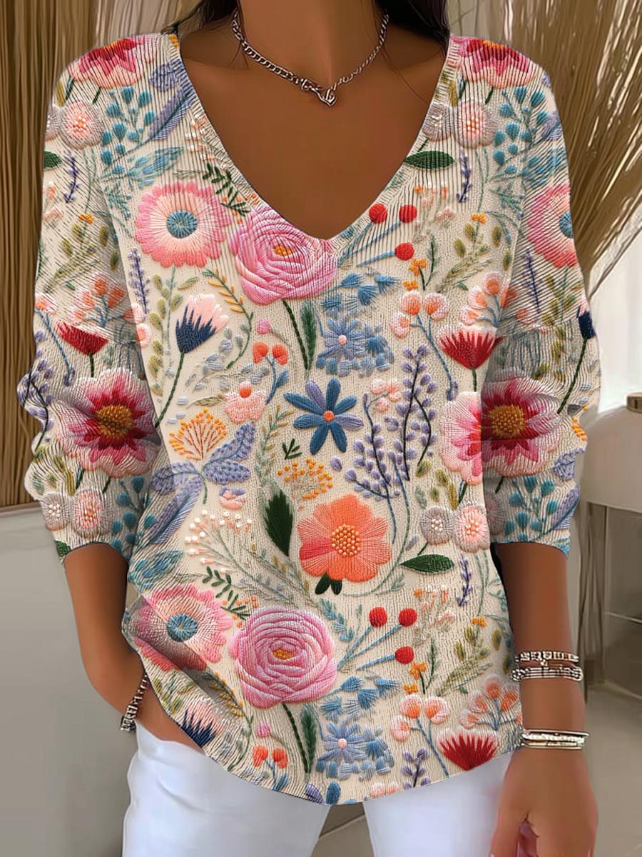 womens-floral-art-print-casual-pullover-sweater-xchg