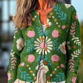 cardigan-pull à boutons avec un magnifique motif floral vintage 