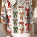 Color Bowknot Merry Christmas decorative pattern Casual Sweater