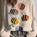 womens-funny-bee-art-print-casual-pullover-sweater-lwyq
