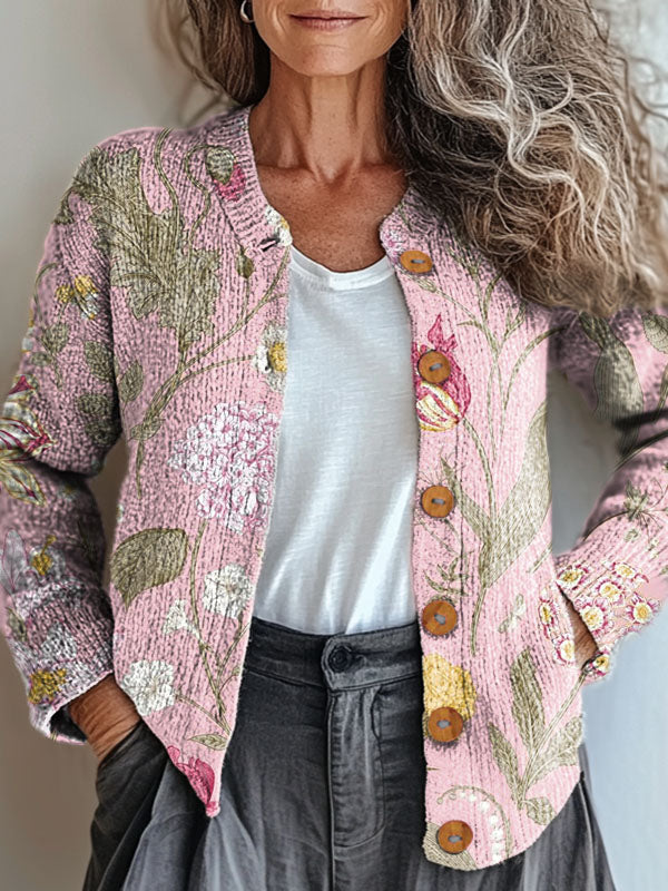 womens-retro-art-flowers-print-buttoned-cardigan-sweater-er9p