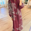 Robe en coton à imprimé floral vintage pour femme