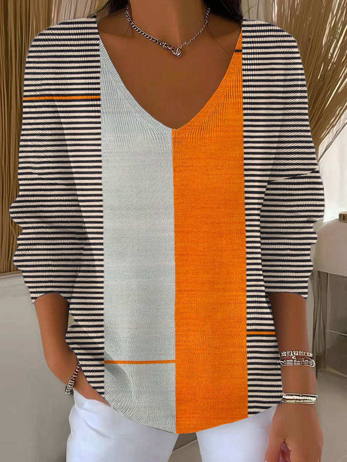 womens-vintage-abstract-geometric-art-print-casual-pullover-sweater-64ac