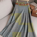 Women's Vintage Abstract Geometry Art Print Cotton Skirt