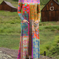 Robe décontractée à manches longues pour femme, imprimée de motifs floraux vintage