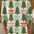 Women's Beautiful Winter Christmas Tree Gift Painting Art Print Casual Pullover Sweater