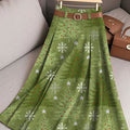 Women's Vintage Christmas Art Print Cotton Skirt