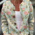 cardigan/pull boutonné à imprimé floral vintage pour femme - bfg2 