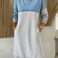 Women's Spliced ??casual Denim Sweatshirt Dress