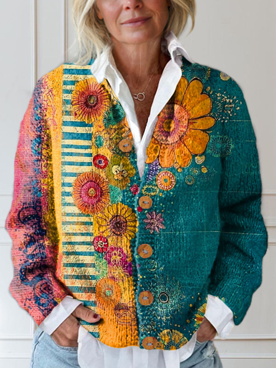 womens-vintage-floral-art-print-buttoned-cardigan-sweater-d5ck