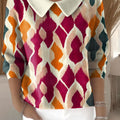 womens-geometric-splicing-casual-print-peter-pan-collar-3-4-sleeve-sweater