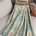 Women's Retro Flowers Pattern Casual Print Cotton Skirt