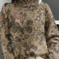 Pull à col roulé en maille à imprimé floral vintage 
