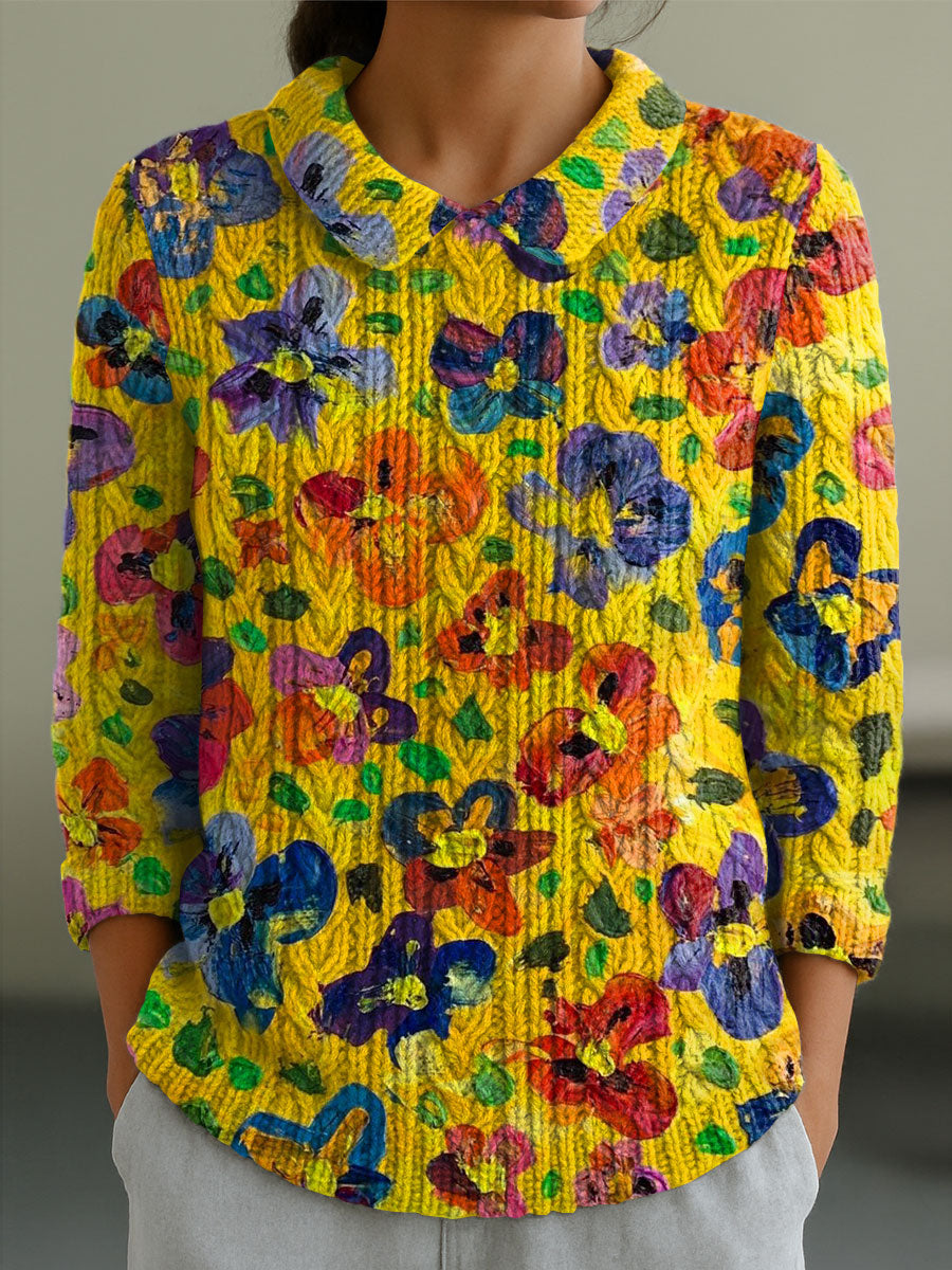 womens-flowers-casual-peter-pan-collar-3-4-sleeve-sweater-vcof