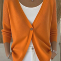 Women's V-neck One-button Knitted Cardigan Sweater