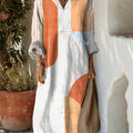 Women's Vintage Abstract Geometry Art Print Dress