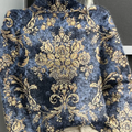Pull à col roulé en maille à imprimé floral vintage pour femme 