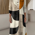 Women's Geometric Pattern Art Print Casual Knitted Dress