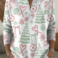 Christmas Trees Pattern Art Print Buttoned Cardigan Sweater