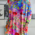 Women's Beautiful Colorful Floral Painting Art Print Casual Long Sleeve T-shirt