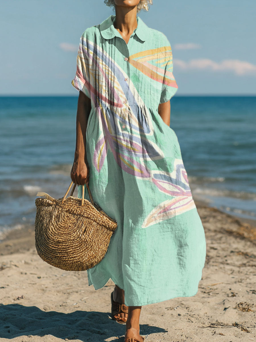 Women's Vine Manhua Art Print Dress