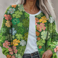 abstract-geometrygreen-four-leaf-clover-art-pattern-print-buttoned-cardigan-sweater