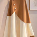 Women's Colorblock High-Waisted Casual A-Line Skirt