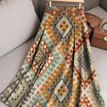 Women's Retro Pattern Casual Print Cotton Skirt