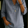 Women's Lace-trimmed Cotton And Linen Top