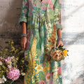 Women's Beautiful Colorful Floral Painting Art Print Dress