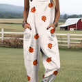 Women's Lovely Insects Art Print Casual 100% Cotton Wide Leg Jumpsuit