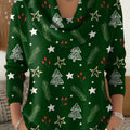 Women's Christmas Tree Art Print Cowl Neck Sweater