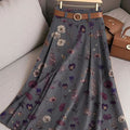 Women's Vintage Flower Art Print Cotton Skirt