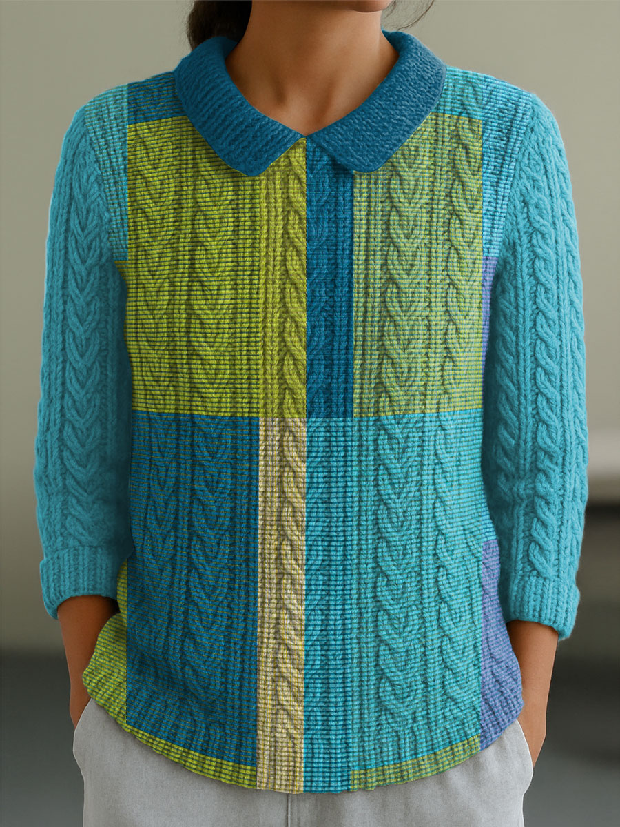 womens-geometric-color-splicing-casual-peter-pan-collar-3-4-sleeve-sweater-fozx