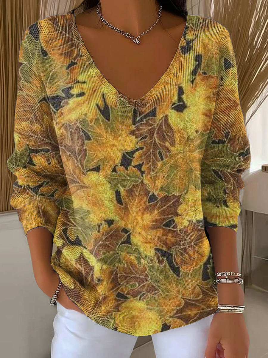 womens-vintage-autumn-maple-leaf-painting-art-print-casual-pullover-sweater